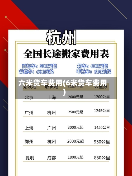 六米货车费用(6米货车费用)-第2张图片