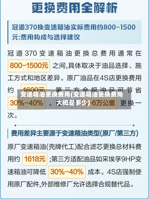 变速箱油更换费用(变速箱油更换费用大概是多少)-第3张图片