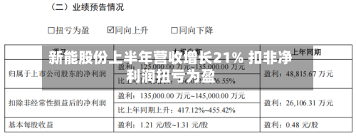 新能股份上半年营收增长21% 扣非净利润扭亏为盈-第1张图片
